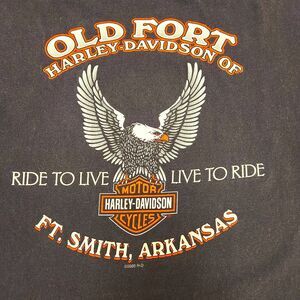 Vintage Ft. Smith Arkansas Harley Davidson T Shirt Life Begins XL Black